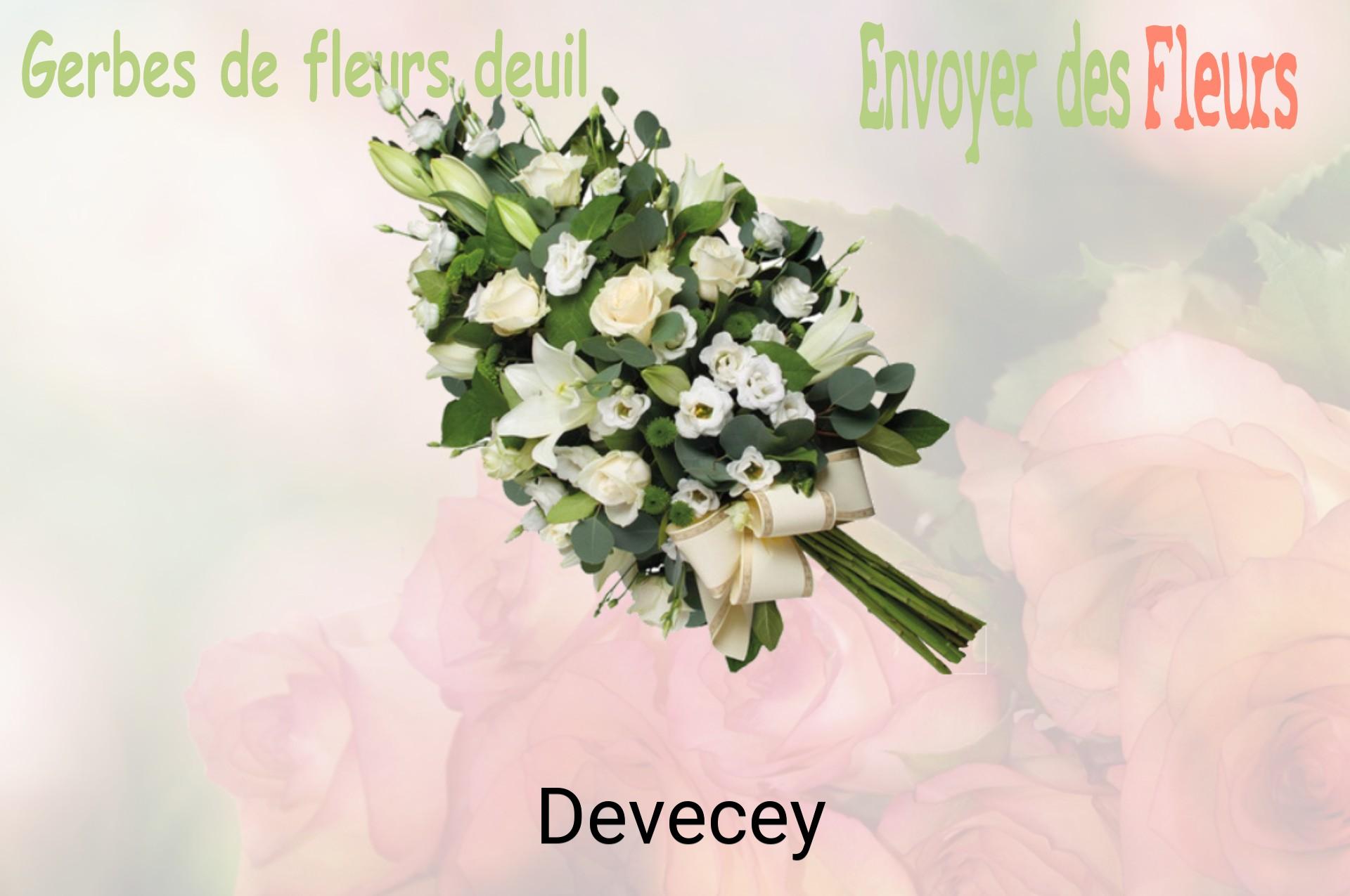 Gerbe de fleurs de deuil livrée à Devecey